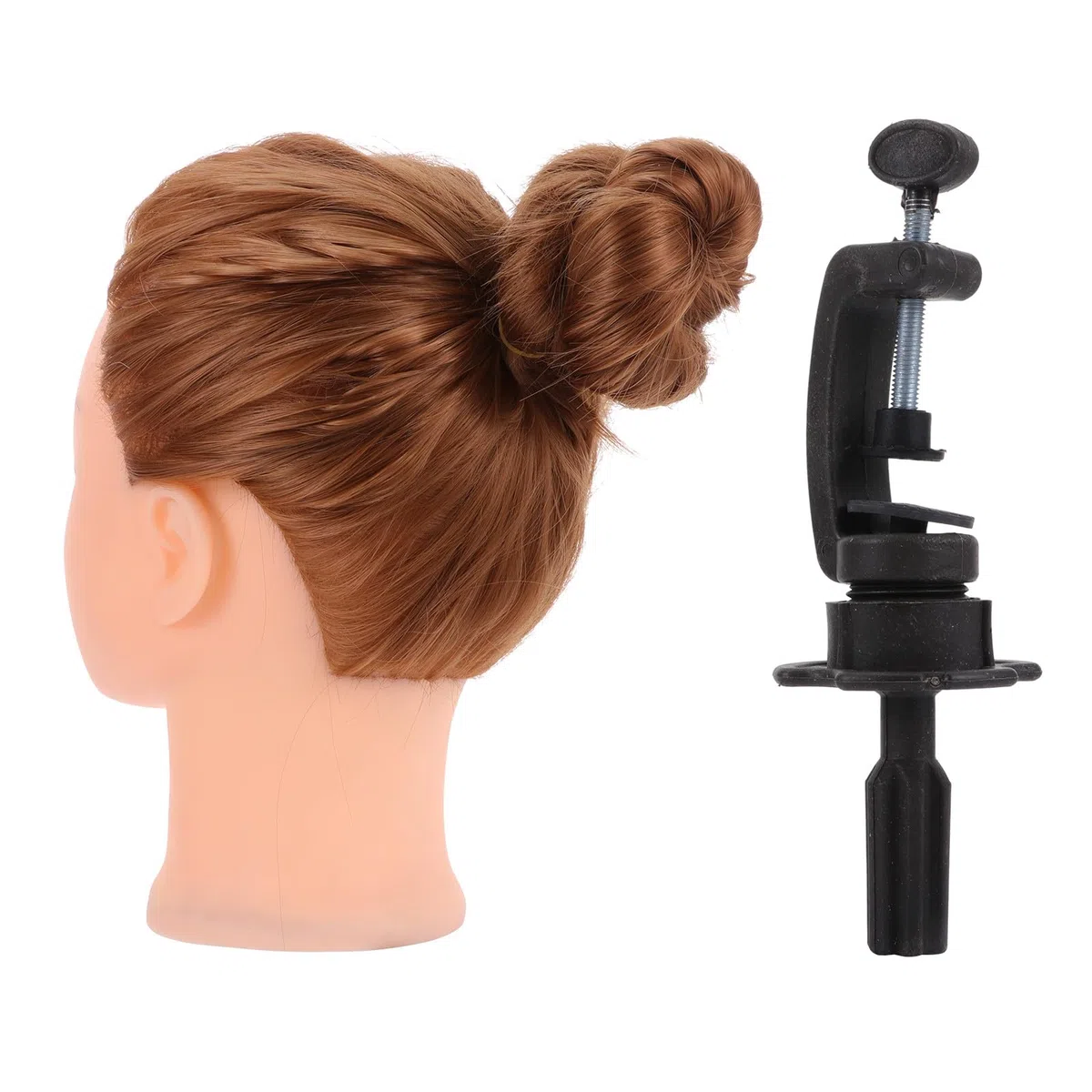 jojofuny Trainingspuppenkopf aus Hochtemperatursilke mit Ständer Haarstyling Model für Frisurentraining und Praktisches Abschlussgeschenk für Schüler