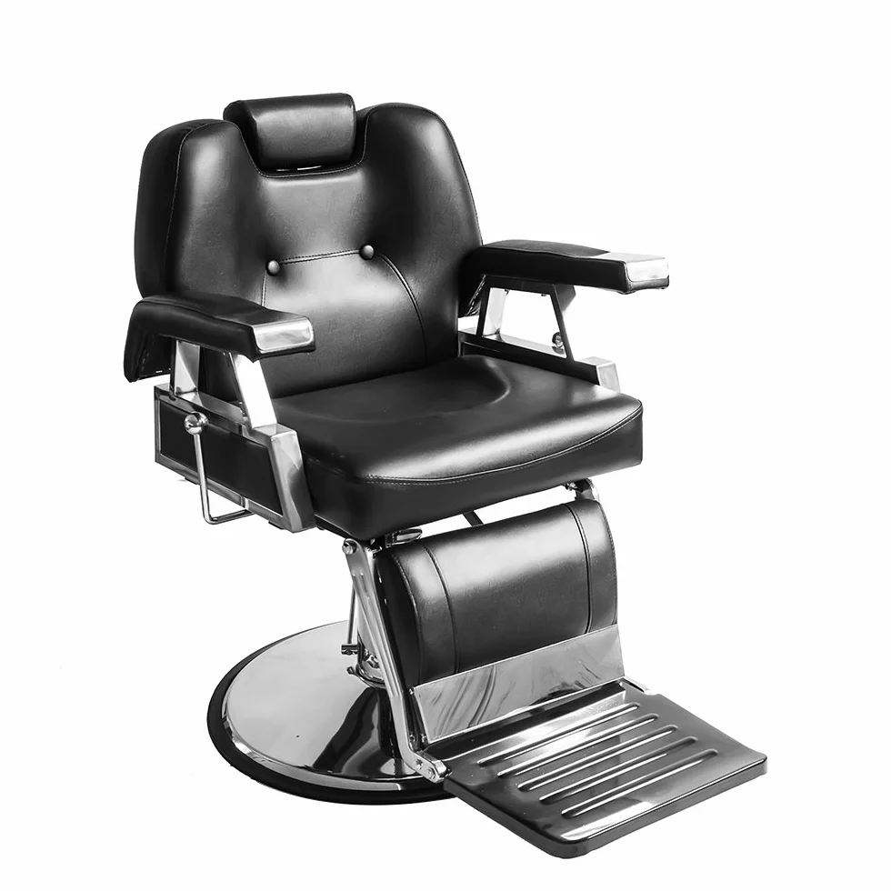 Barber Friseurstuhl Modern Schwarz Hydraulisch Neigbar 360° Professionelles Salon 110x70x100-113 cm