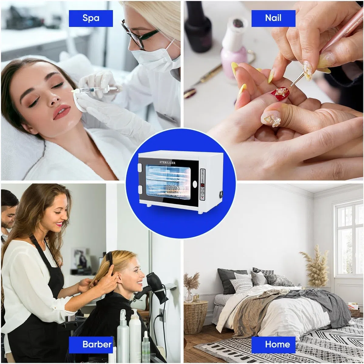 UV Sterilisator,12L Sterilisator Nagelstudios mit hoher Kapazität,medizinischer Sterilisator mit Timereinstellung,LED UV Licht Sterilisator für den Einsatz zu Hause,Friseursalon,Schönheitssalon,Spa
