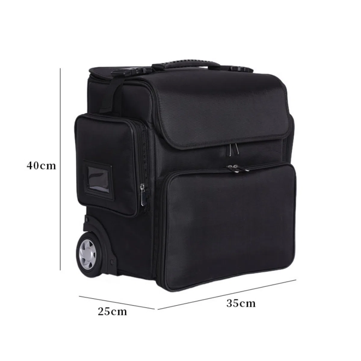 Harilla Professioneller Schminker Roller Trolley Kosmetiker Visagistener mit Stabilem Zuggriff Und Rollen aus Oxford Gewebe mit Hauptfach Und Trennwänden für Reise Messe Eventeinsatz