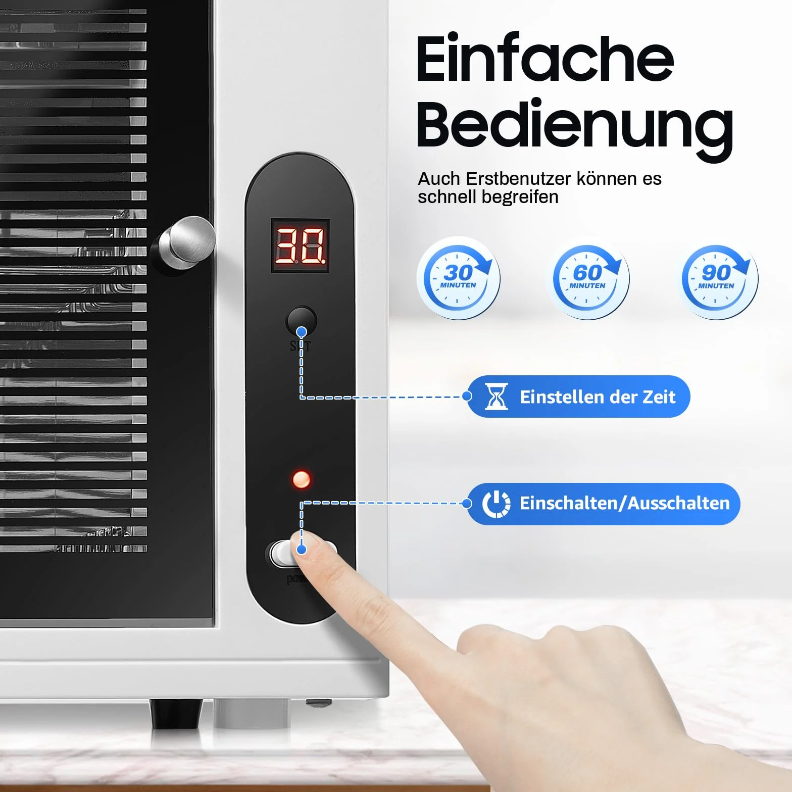 MINRS UV Sterilisator 10L großer Sterilisator für Nagelwerkzeuge multifunktionale Nagelreiniger Sterilisator mit Timer-Einstellung und LED-Bildschirm für Friseursalon, Spa, Nagelstudio 6W 220V