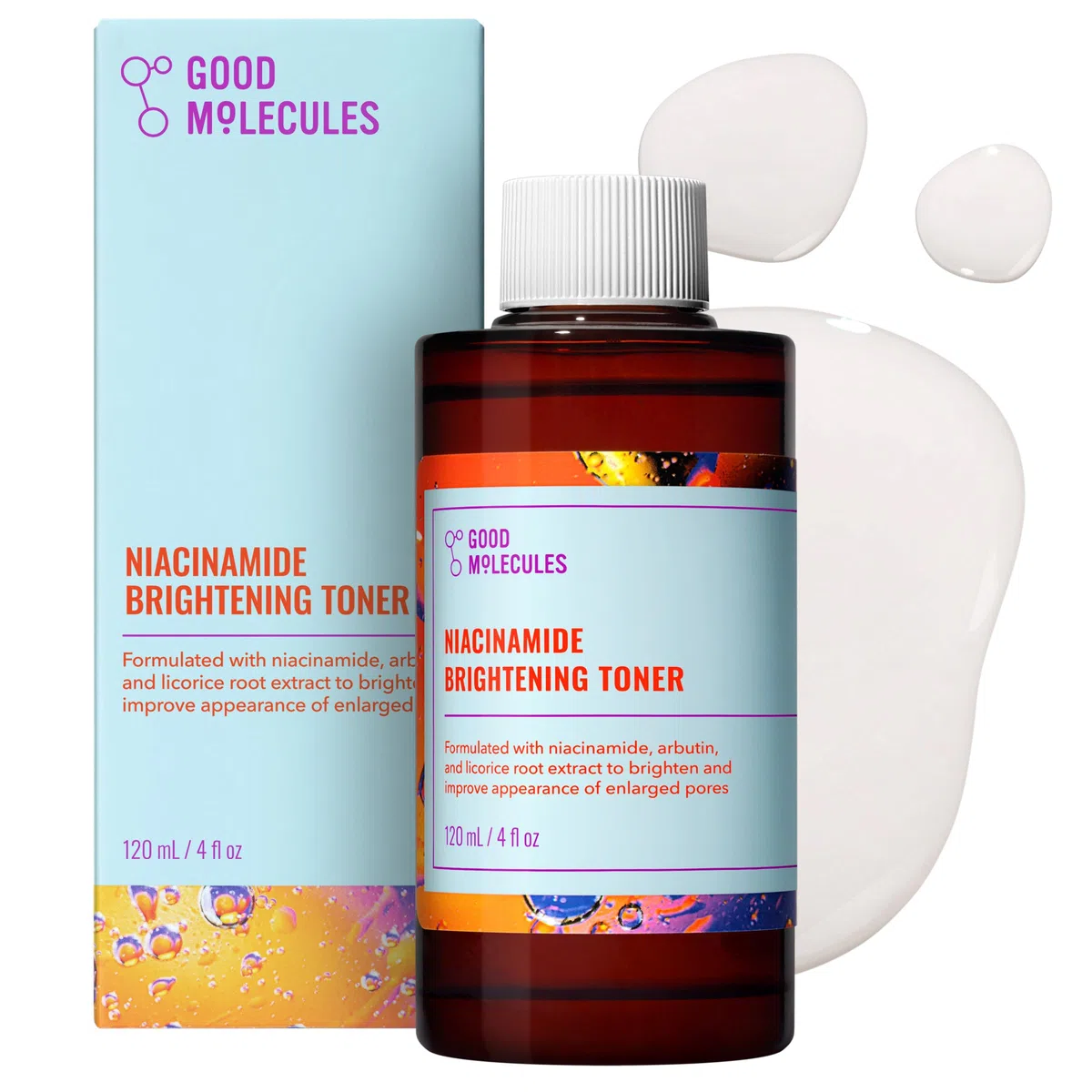 Good Molecules Niacinamide Brightening Toner 120ml/4oz - Gesichts-Toner, mit Niacinamid, Vitamin C und Arbutin For Even Texture, Tone - Skin Care for Face for Hyperpigmentation and Enlarged Pores