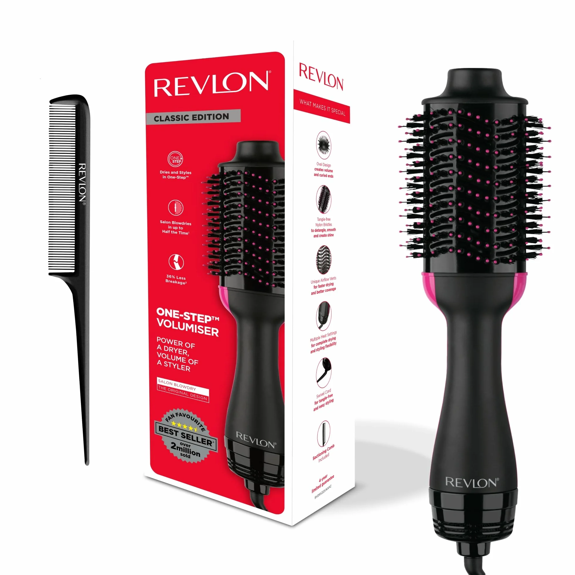 Revlon RVDR5222 Salon One-StepTM Haartrockner und Volumiser mit Kamm zum Abteilen