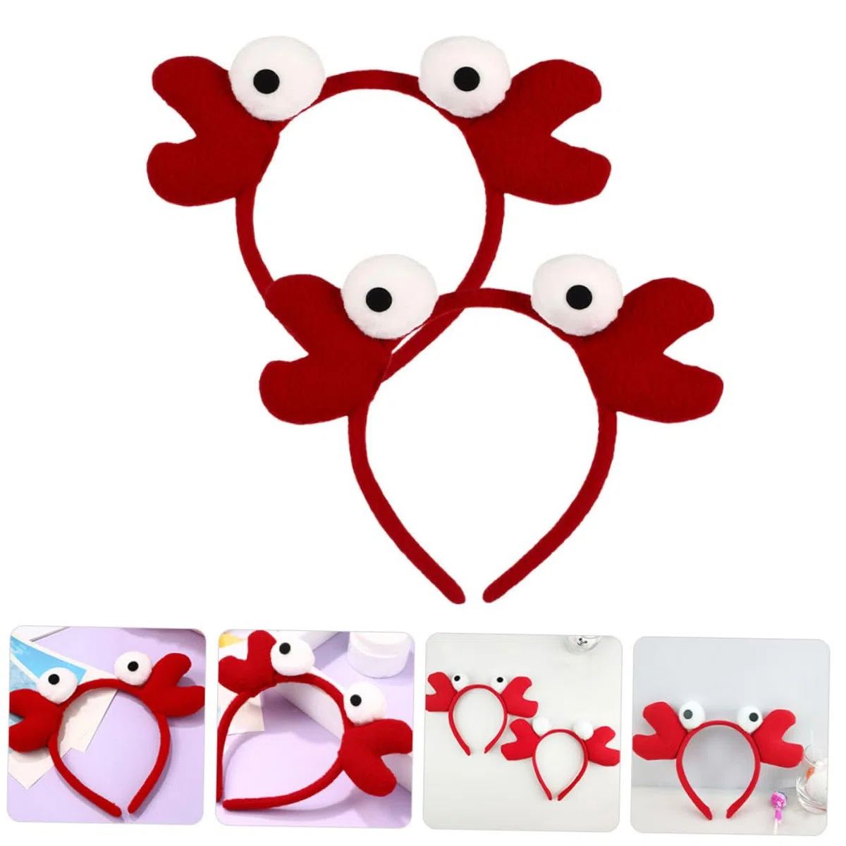 FOMIYES 6 Stck. Teiliges Rotes Krabben Stirnband für Frauen Leichtes Halloween Cosplay Kopfschmuck Universelle Bequemes Tragen für Kostüm und Partydekoration