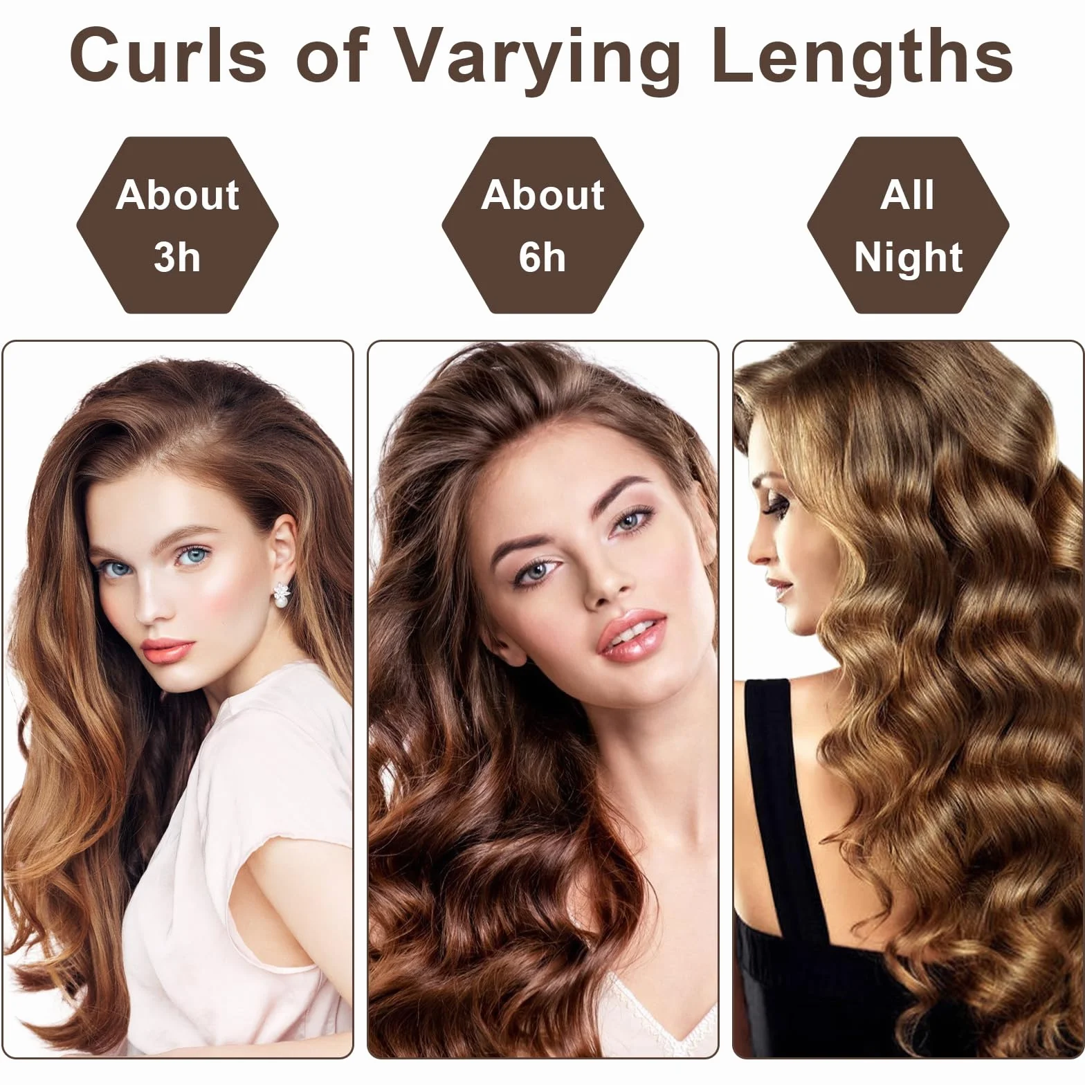 Lockenwickler Ohne Hitze Set 4PCS Haarspangen Schlafmützen Heatless Curls Overnight Hair Curler Heatless Lockenband über Nacht Locken über Nacht Ohne Hitze Blow Out Overnigh für Alle Hair Type Schwarz