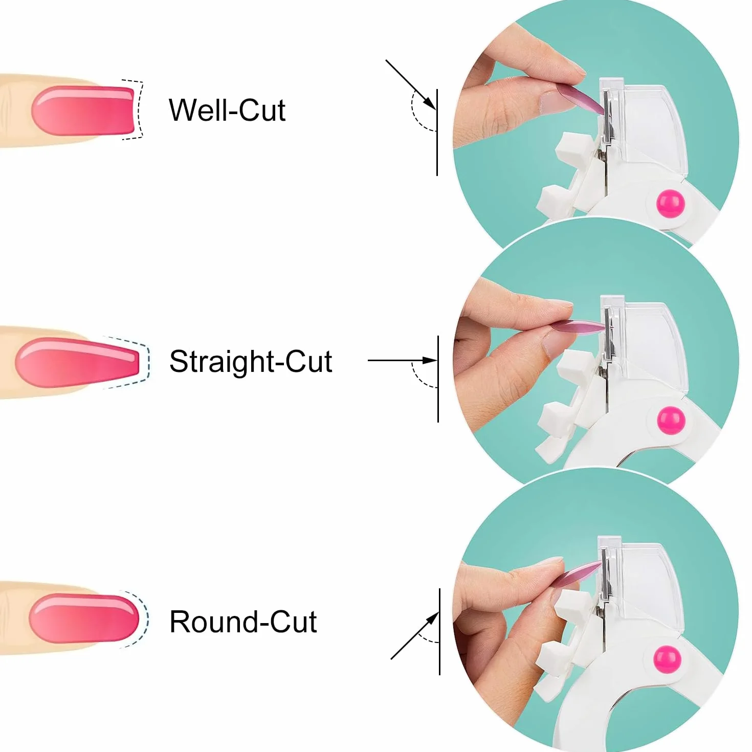 Nagelknipser für Kunstnägel & Gelnägel | Nagelschneider & Nagelclipper & Nagelzwicker & Fingernagel Knipser für Nägel Tips | Gelnägel Zubehör Nail Cutter/Clipper für Gel Nail Tip | Abnehmbare Klingen