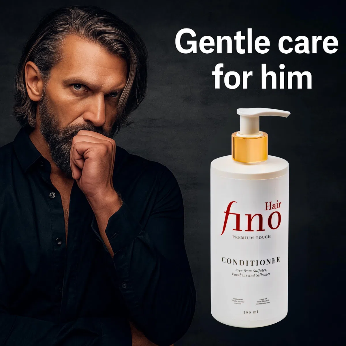 fino Hair Shampoo & Spülung Set - trockenes & geschädigtes Haar | Mit Koffein, Biotin & Keratin - Pflege, Glanz & Anti-Frizz, ohne Silikone & Parabene