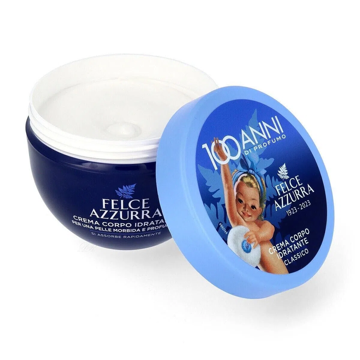 Testpaket 4x Borotalco Samtige Creme 150ml + 4x PAGLIERI Felce Azzurra Creme Körpercreme 250ml - Glatte und Samtige Haut + Beni Culinari Kostenloser Schlüsselanhänger