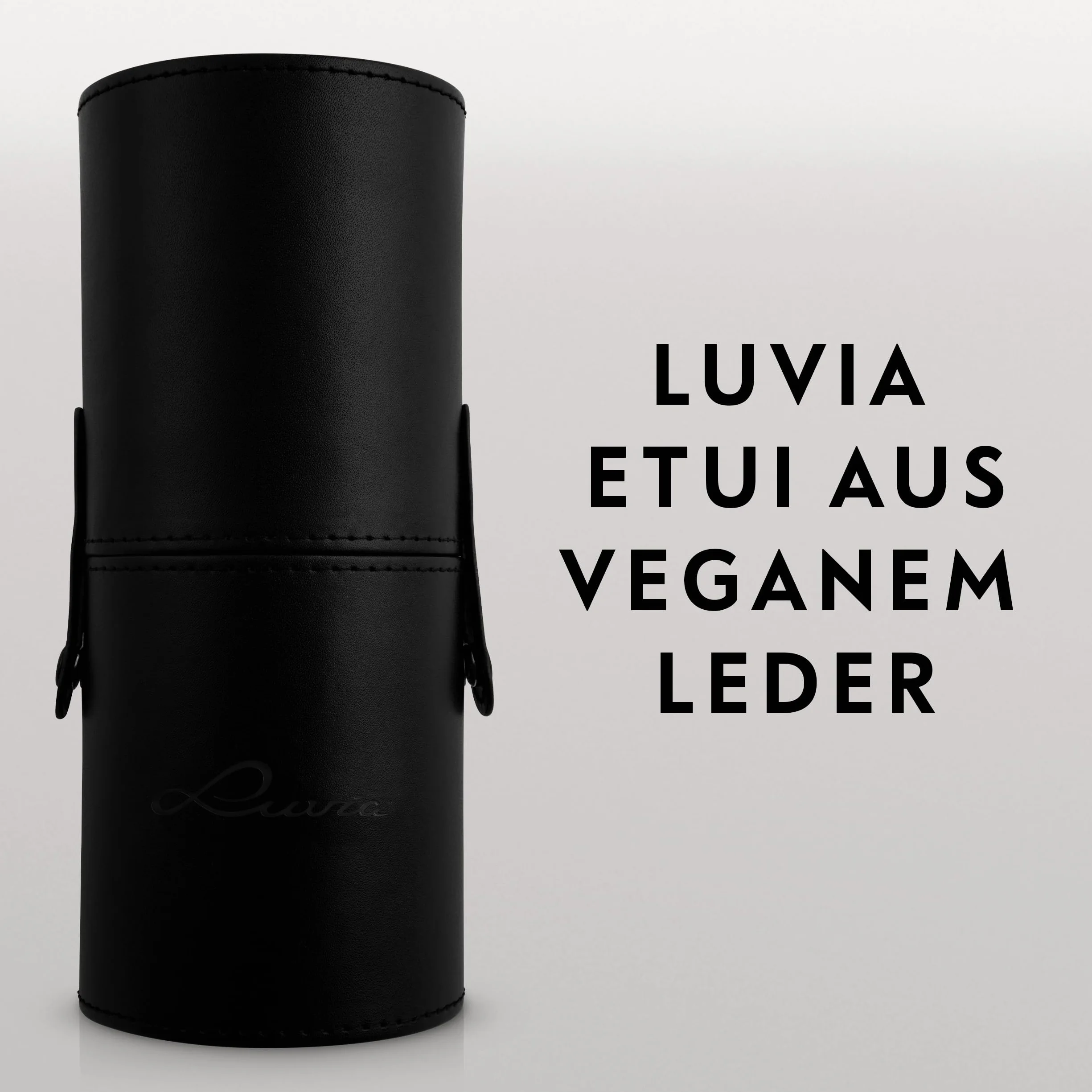 Luvia Make-up Pinselset 15-teilig vegan Profi Schminkpinsel inkl. Blender Reinigungsmatte Pinselaufbewahrung Schwarz
