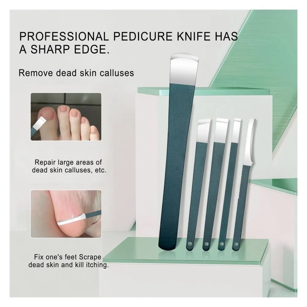 Nagelknipser-Set, professionelles Nagelknipser-Set, Edelstahl, Pediküre, Maniküre-Set, verschleißfeste Nägel, Kunstschere, Nagelpflege-Werkzeuge für Füße, Nagelschneider und Zehennagelknipser (schwarz