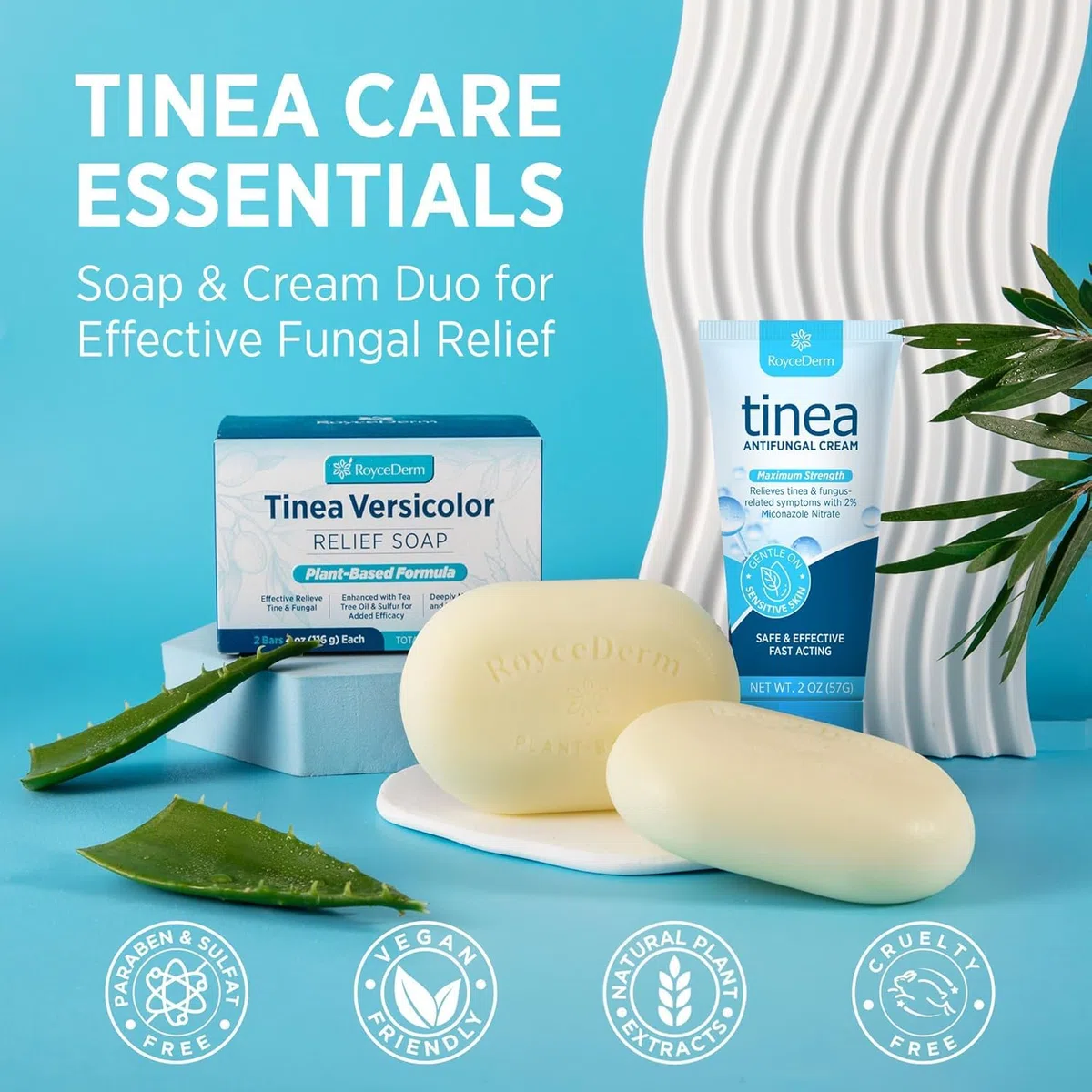 Tinea Versicolor Relief Cream & Soap: Klinisch bewährte Behandlung für Tinea Versicolor, Fußpilz, Ringwurm und Pilzhauterkrankungen – beruhigt, reinigt und stellt die Hautgesundheit wieder her (NEU)