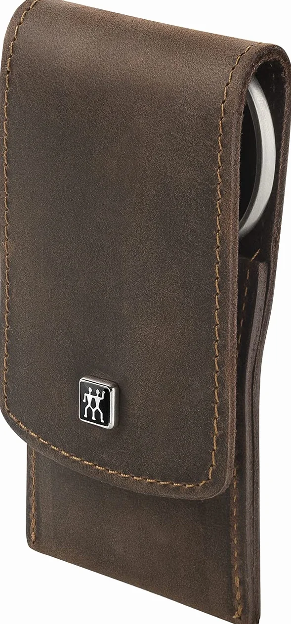 ZWILLING Maniküre-Set (3 teilig, Nagelpflege und Pediküre, Echtleder Etui, präzise, mit Kombi Nagelschere), Premium, Braun