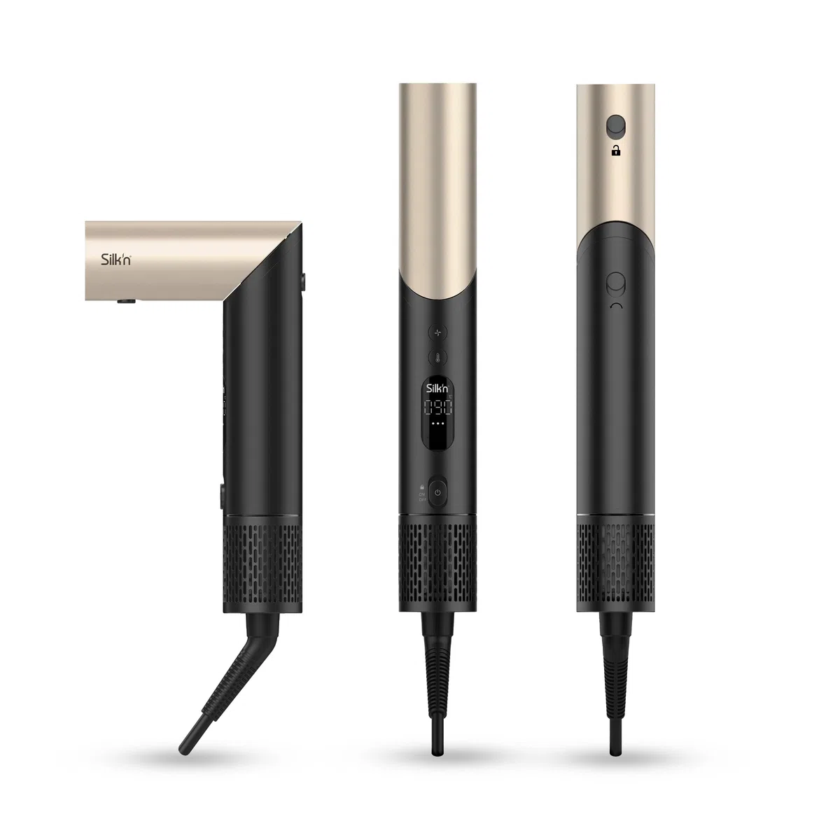 Silk'n Air Styler & Haartrockner I SilkyAir Flex I 5-in-1 Auto-Wrap-Lockenaufsatz, Paddle-Bürste, Ovalbürste, Konzentrator, Diffusor, Aufbewahrungskoffer, Keine Hitzeschäden I 1300 W, Schwarz