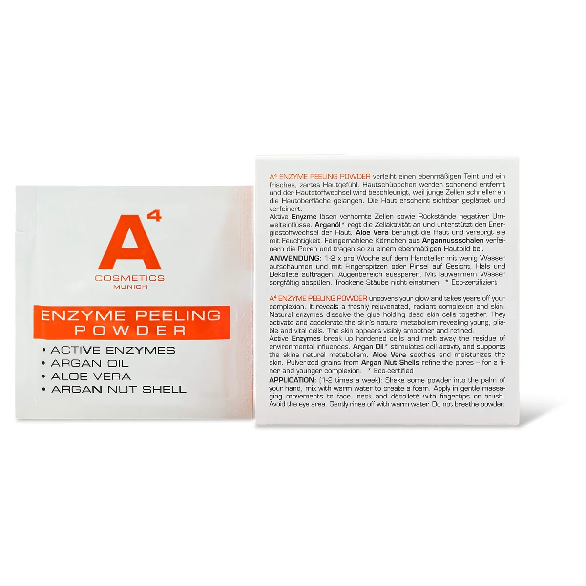 A4 COSMETICS Enzyme Peeling Powder | Enzyme Peeling und Anti Aging Gesichtspflege | Gesichtsreinigung und Peeling | Hautpflege für frischen Teint und glatte Haut | Verfeinert das Hautbild (15g)