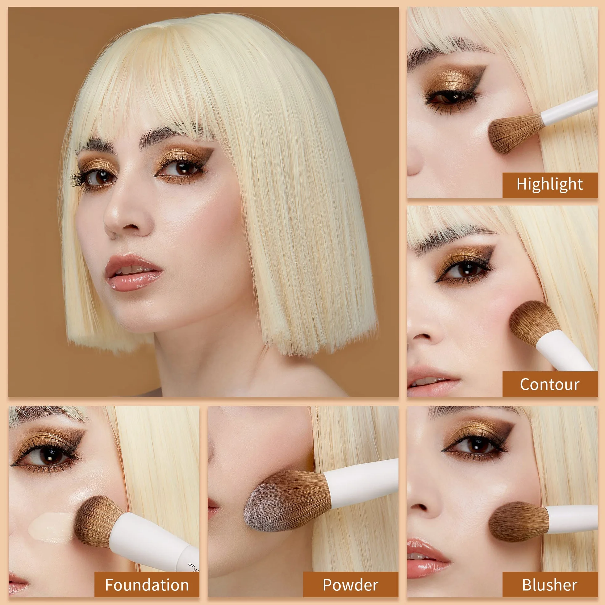 Jessup Pinselset Makeup 14 Stück Schminkpinsel Kosmetikpinsel Gesichtspinsel