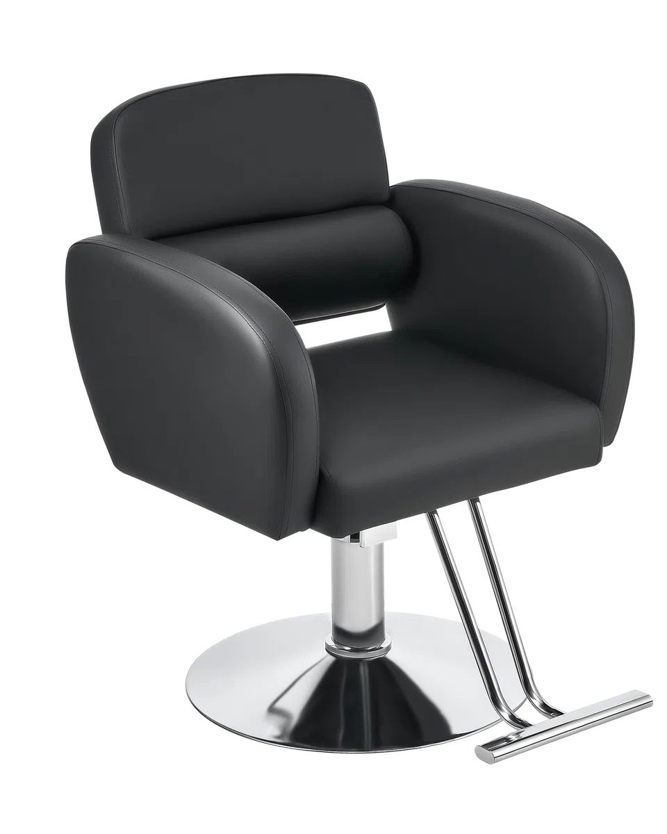 CO-Z Friseurstuhl Schwarz 41-56 cm Höhenverstellbar 360° Drehbar 250KG Barberstuhl