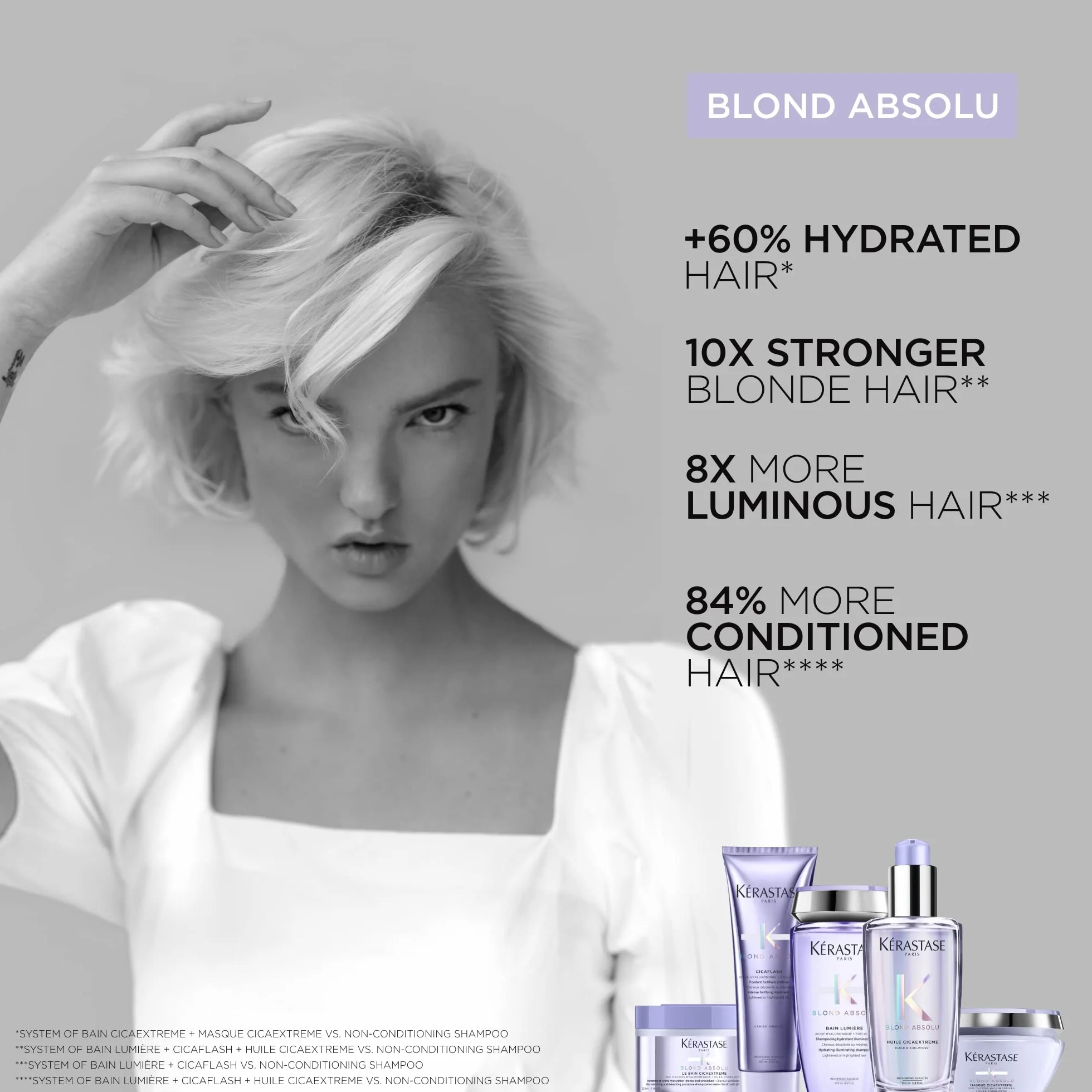 Kérastase | Haarspülung für trockenes und blondiertes Haar, Gegen Haarbruch und Spliss, Mit Hyaluronsäure, Cicaflash Conditioner, Blond Absolu, 250 ml