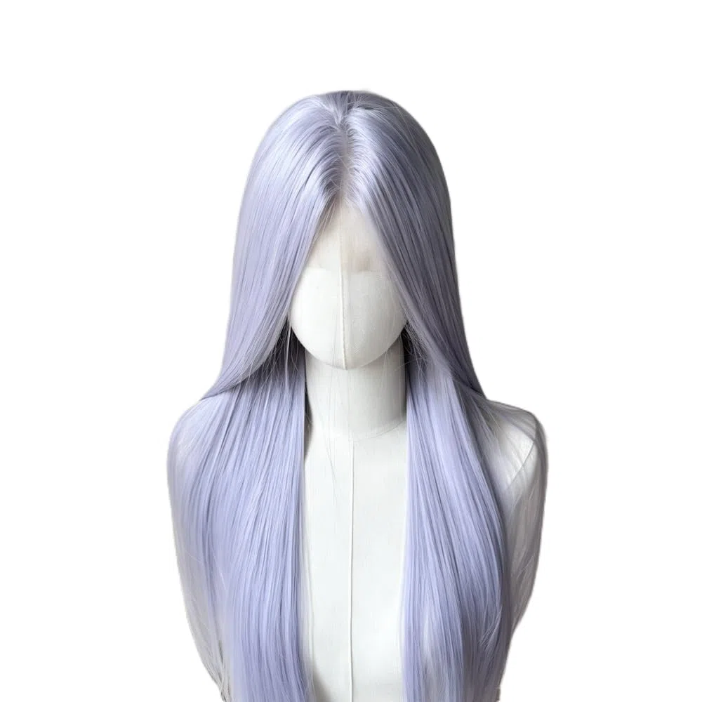 Haarpflege Frauen Gerade Natürliche Silber Lila Perücke 13 * 4 Spitze Vorne Für Cosplay