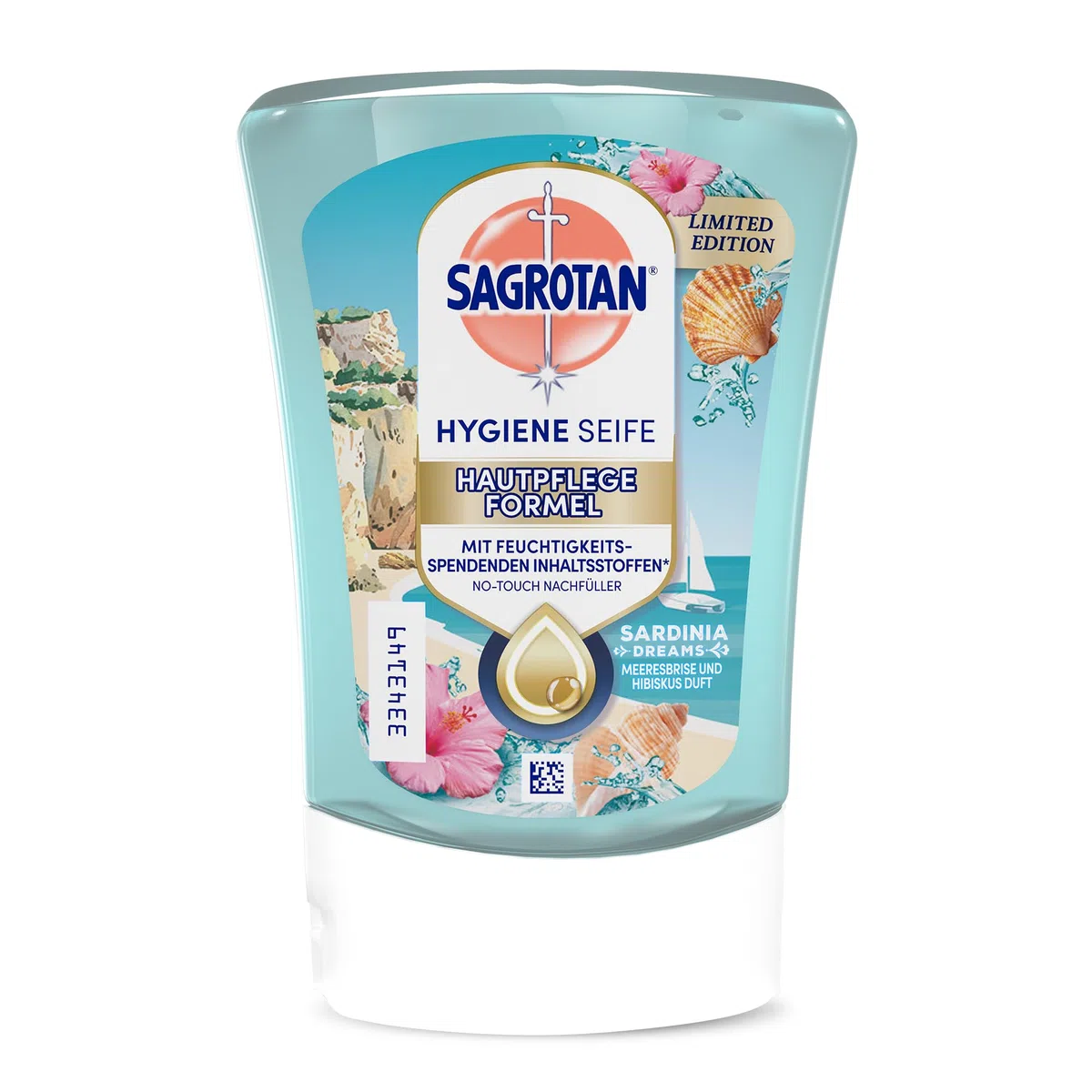 Sagrotan No-Touch Starter-Set – Automatischer Seifenspender - inkl. 3 x 250 ml Summer Limited Edition SARDINIA DREAMS