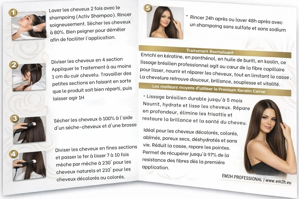 Premium Keratin Caviar - Brasilianisches Glättungs-Set - mit Kaviar-Extrakten