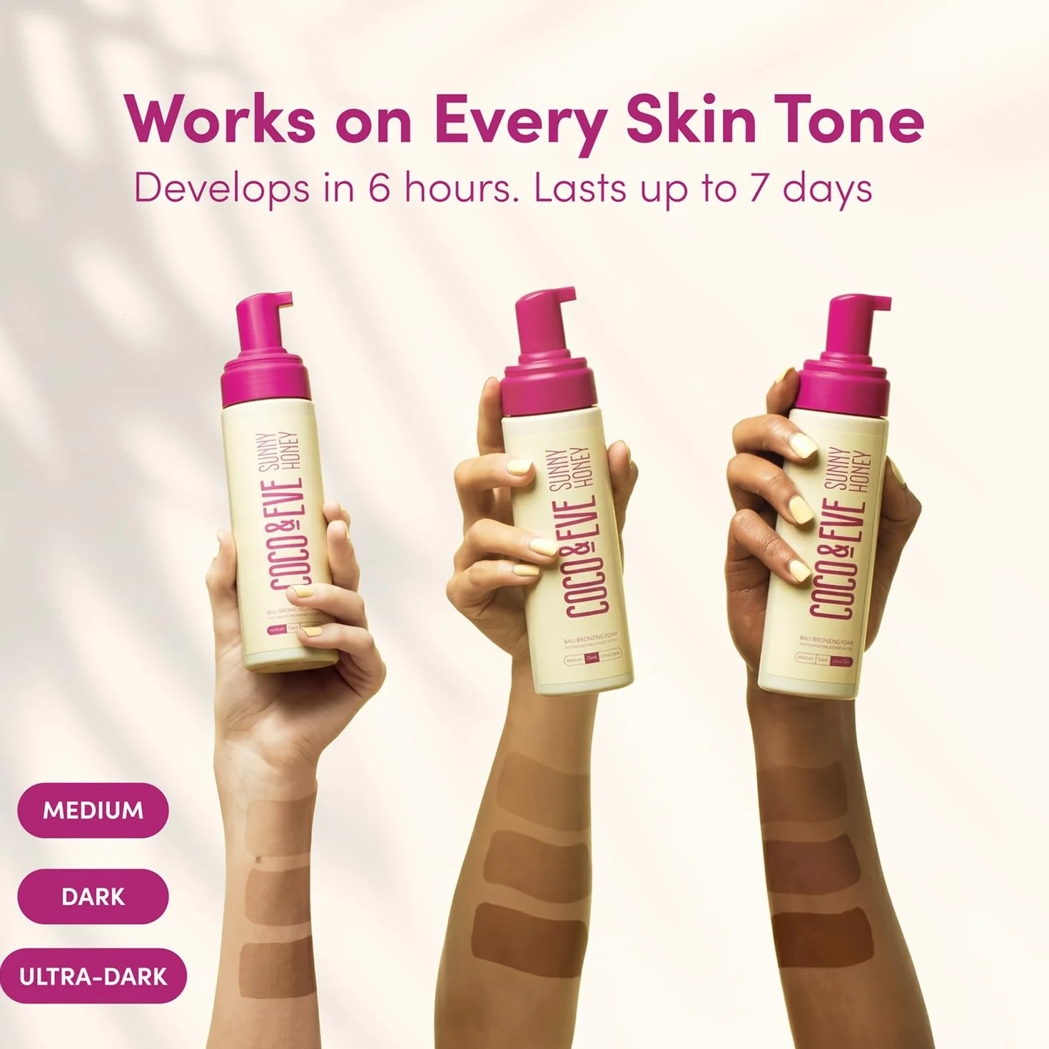 Coco & Eve Sunny Honey - Selbstbräununer Mousse - Natürliche Bräune ohne Sonneneinstrahlung | Feuchtigkeitsspendend, Anti-Cellulite & Anti-Ageing Selbstbräuner (Dunkel)