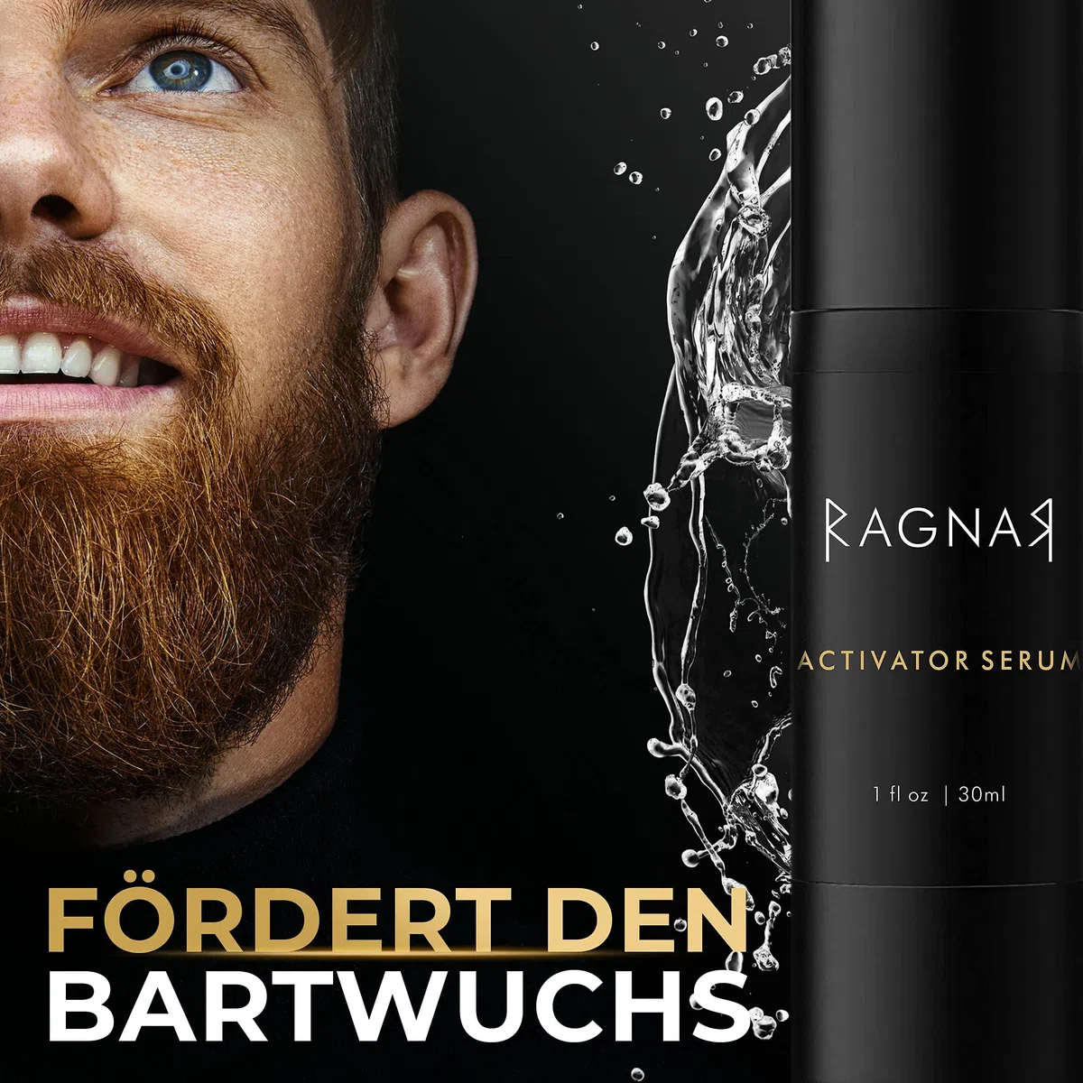 RAGNAR - Bart Set | Bartwuchsmittel für Männer | Bartwuchs fördern | Bartlücken schließen | Bartwachstumsserum | Bartroller + Gratis Bartbalsam/Bartwachs