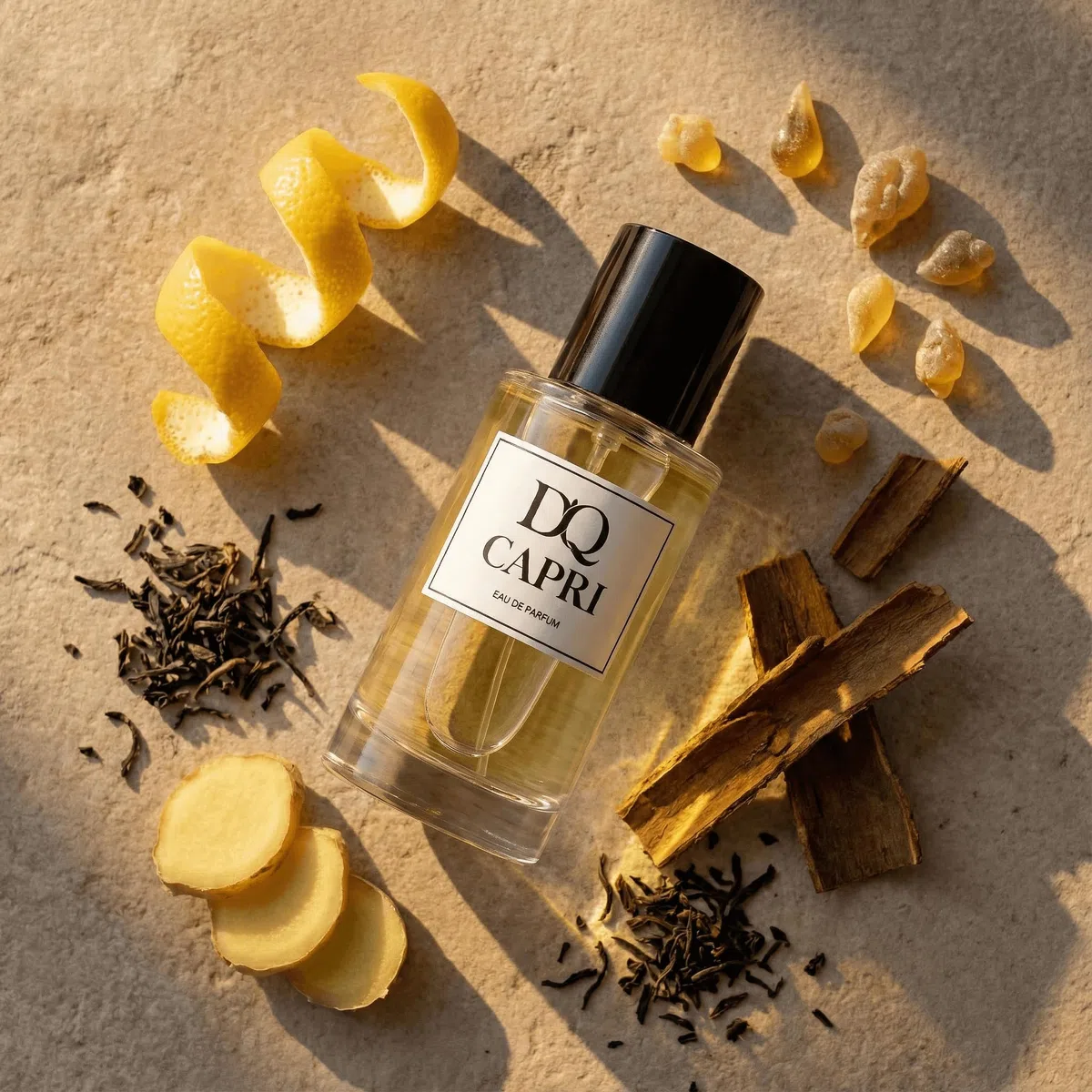 D'QAR Capri Eau de Parfum 50 ml – Frisch-zitrischer Unisex Duft mit italienischer Bergamotte, Neroli und Ingwer – Mediterraner Sommerduft