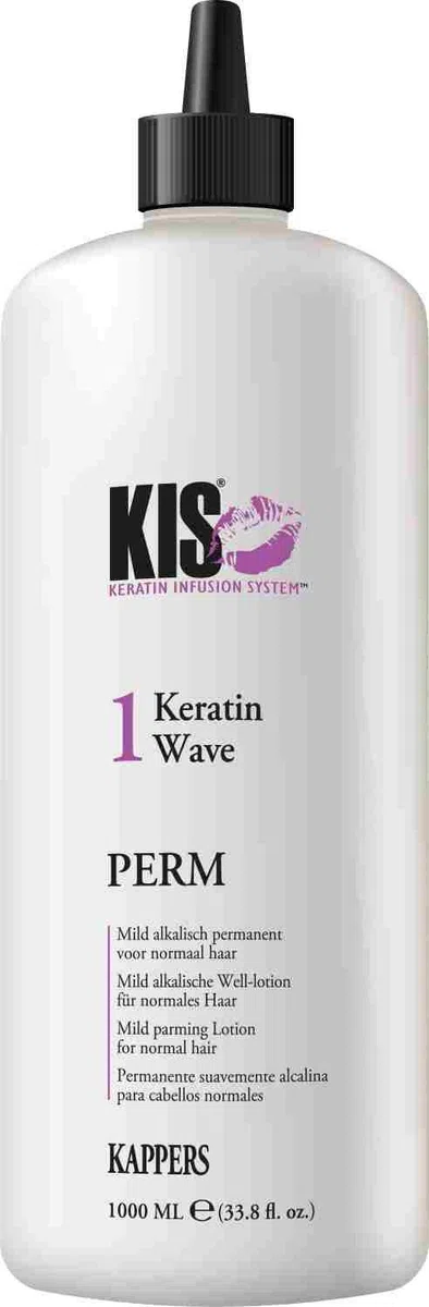 KIS Perm KeratinWave 1000 ml - Dauerwellenflüssigkeit - Medium - Unisex - Keratin - Milde und alkalisch