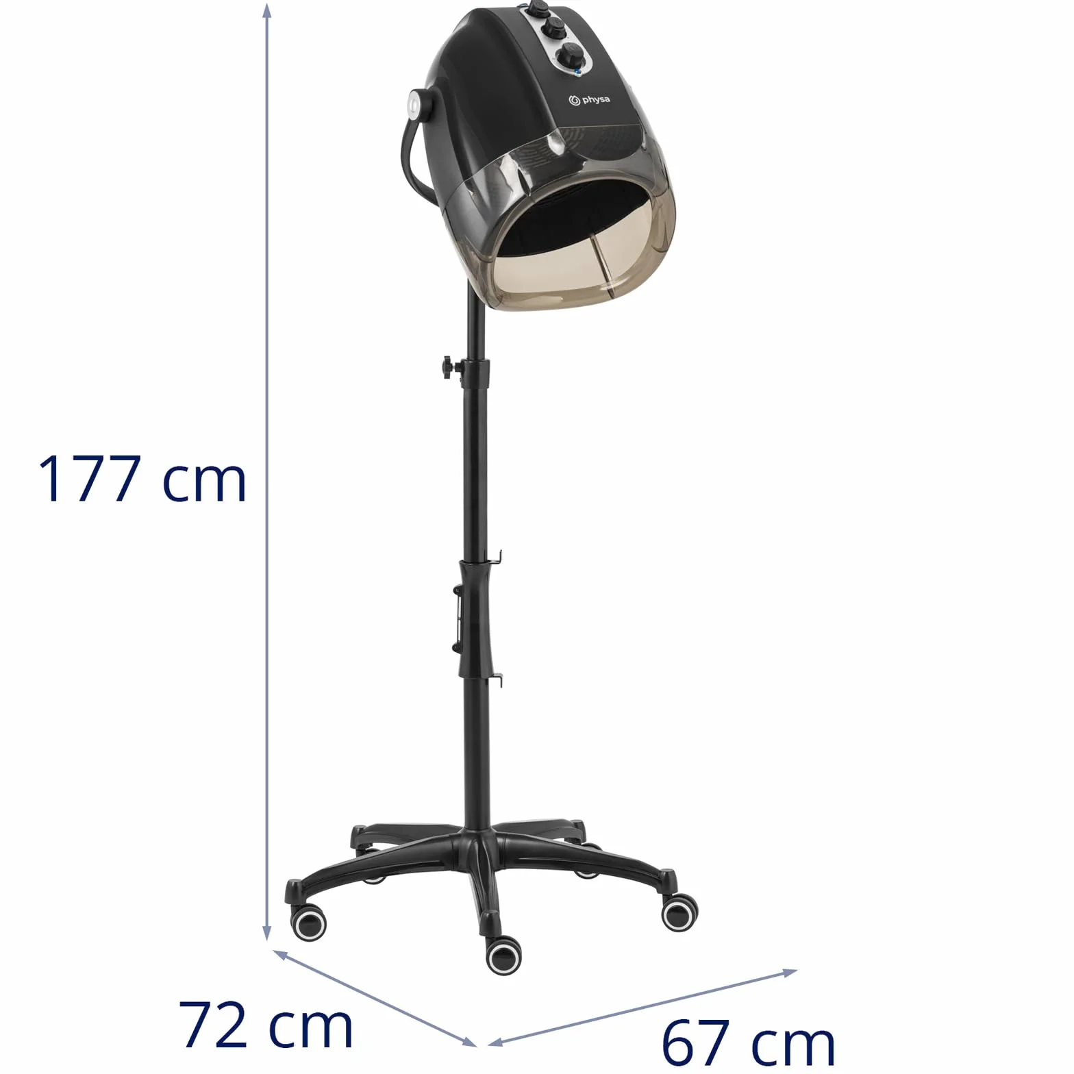 physa PHY-HD_02 Haartrockner mit Stativ und Ionenfunktion 1000 W 70 °C Trockenhaube