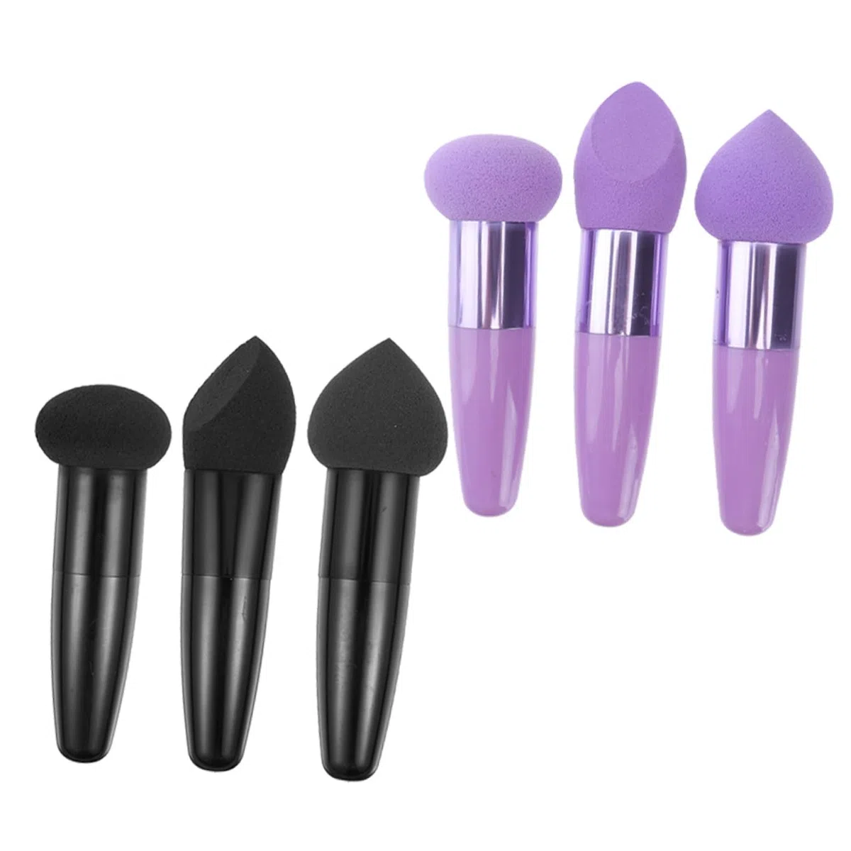 ARTIBETTER 6 Stück Make Up Schwämme und Kosmetikstifte aus Latex Formstabiler Beauty Puff für Präzises Gesichtsmake Up Tragbare Schminkstifte mit Griff für Reisen und Alltag