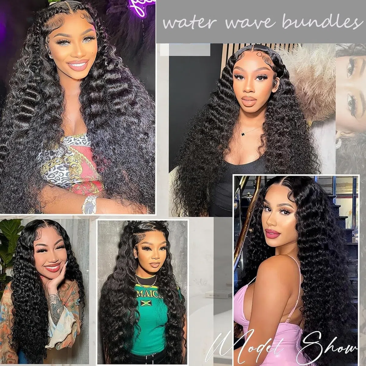 Echthaar Tressen Bündel Water Wave Human Hair Extension Single Bundles Unprocessed Raw Weave Remy Haartressen Double Weft Natural Black Color for Woman 22 24 26 zoll