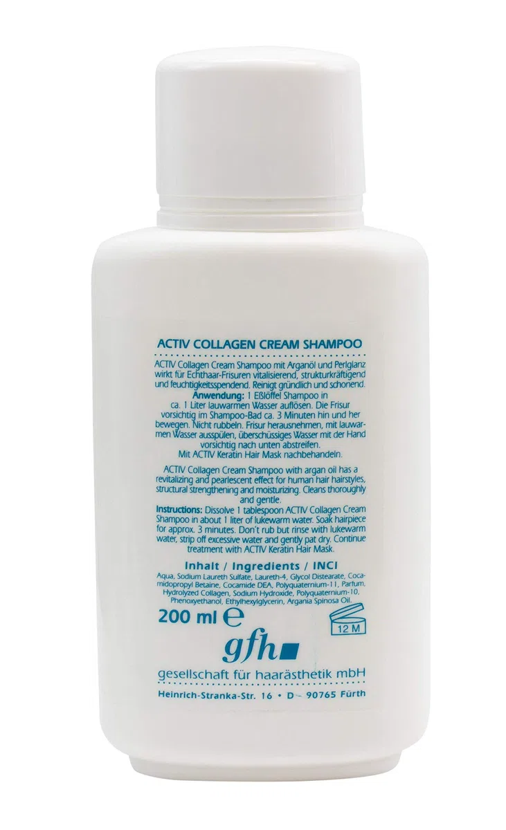 GFH ACTIV Pflegeset Echthaar Perücken Collagen Cream Shampoo + Keratin Hair Mask - Extensions Haarverlängerungen Toupets Haarteile Perücken