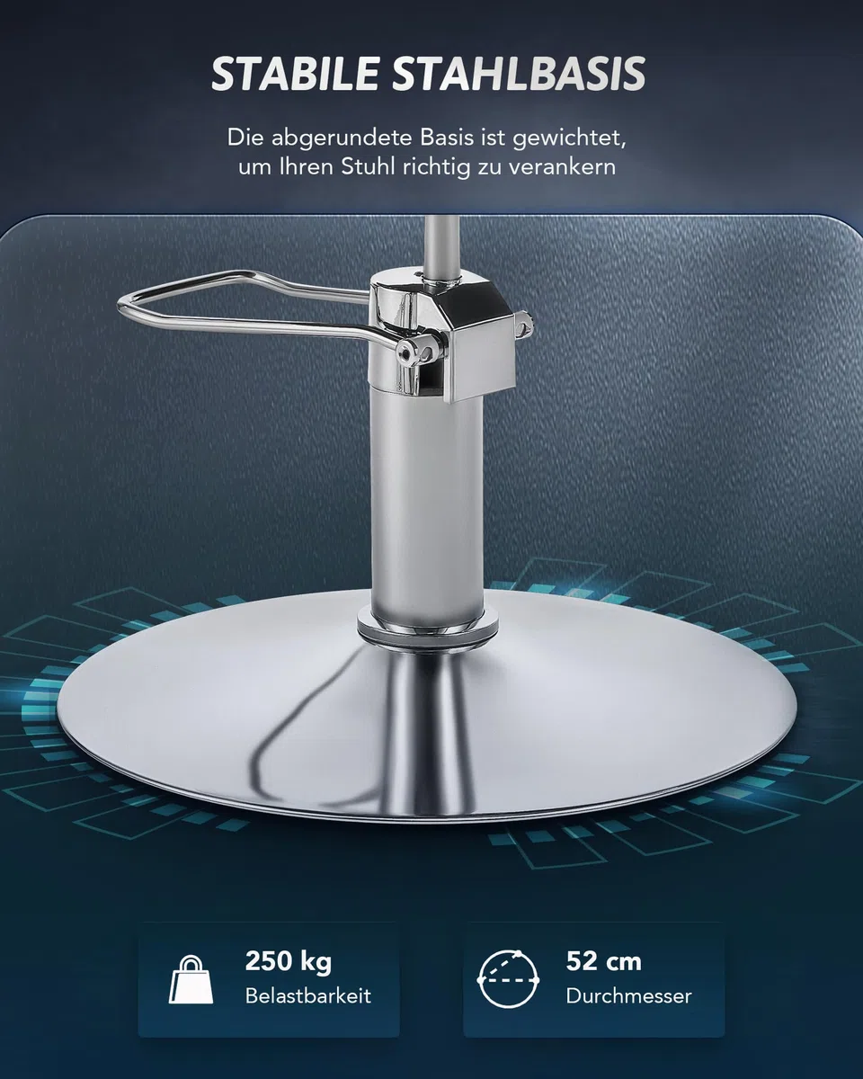CO-Z Friseurstuhl Schwarz 41-56 cm Höhenverstellbar 360° Drehbar 250KG Barberstuhl