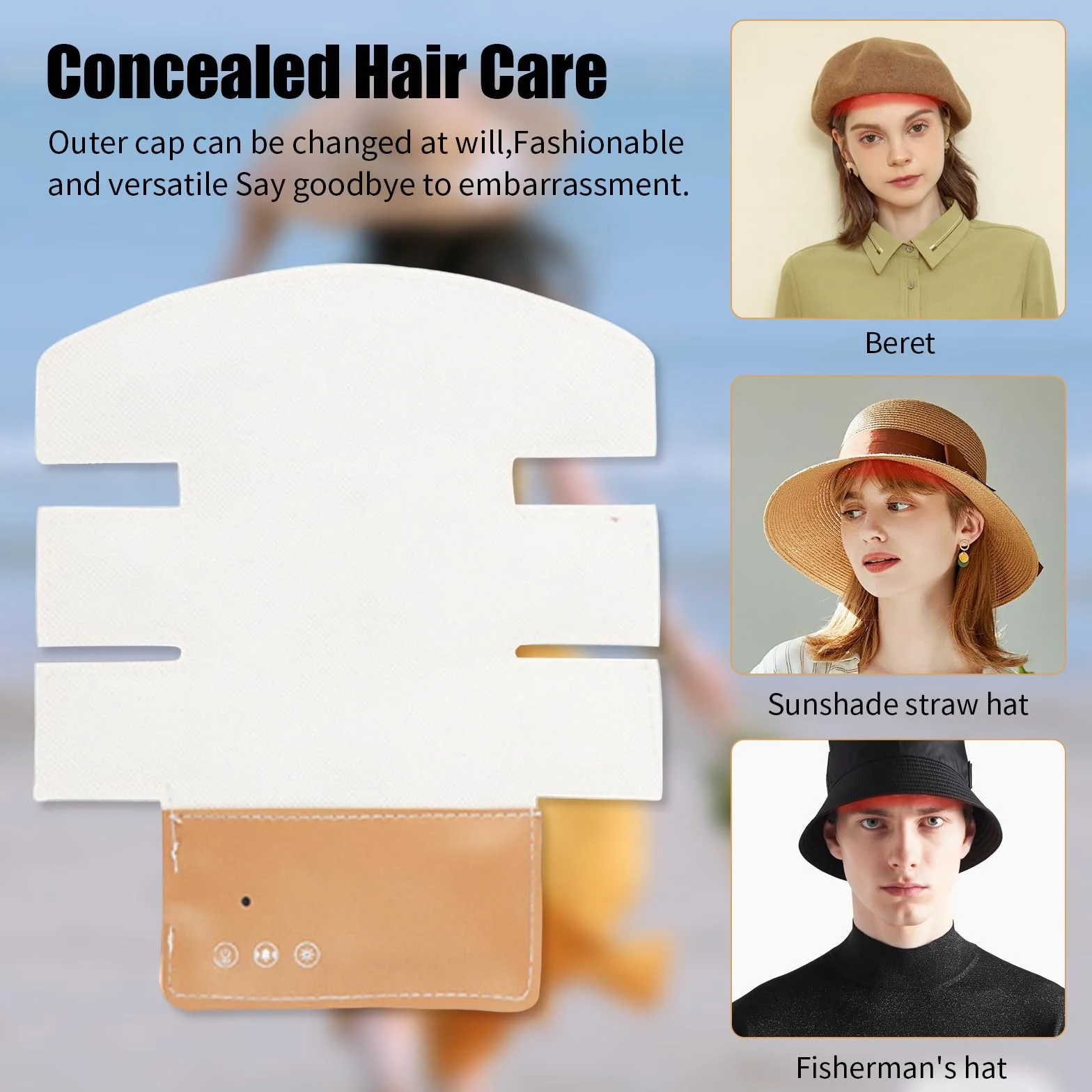 Rotlicht Haarwachstumskappe, Haarwachstum Cap,Rotlichtlampe Haare Anti-Haarausfall, 4 Modi, 470nm 630nm and 650nm Wavelength,Abnehmbarem Rotlicht Panel, 70 LEDs, Hair Growth Cap für Männer/Frauen
