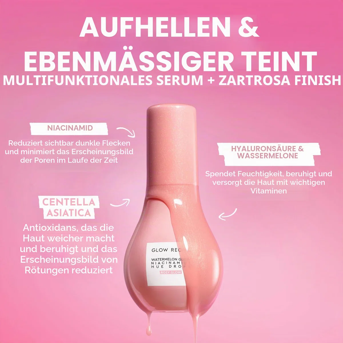 Glow Recipe Hue Drops getöntes Gesichtsserum – leuchtende Drops zum Aufhellen und Hydratisieren – Hautpflege-Make-up-Primer & flüssiger Highlighter