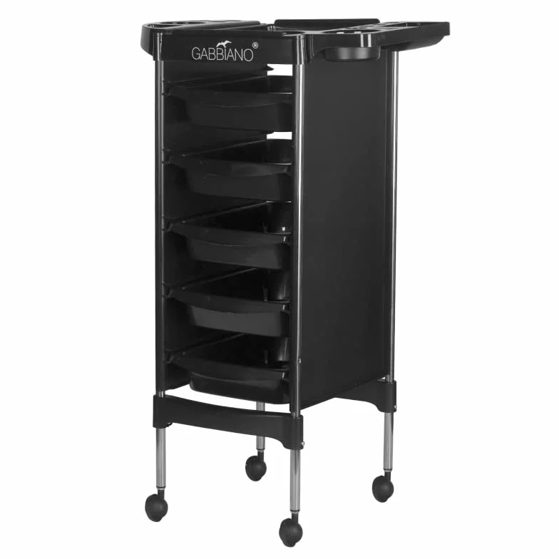 Gabbiano fx11-5 Friseurwagen Arbeitswagen Rollwagen Kosmetikwagen schwarz