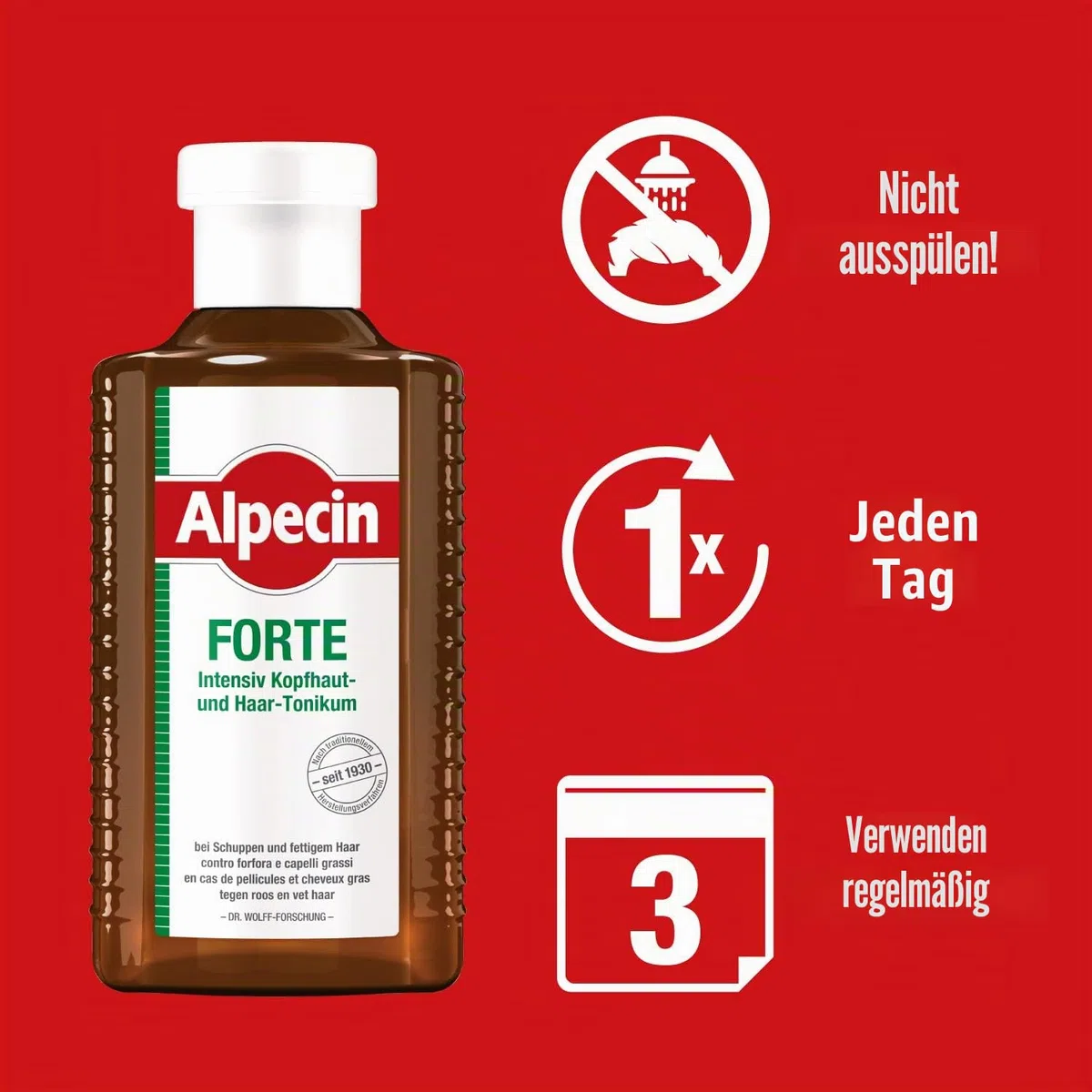 Alpecin FORTE 2 x 200 ml - Das Tonikum gegen Schuppen und gewöhnlichen Haarausfall