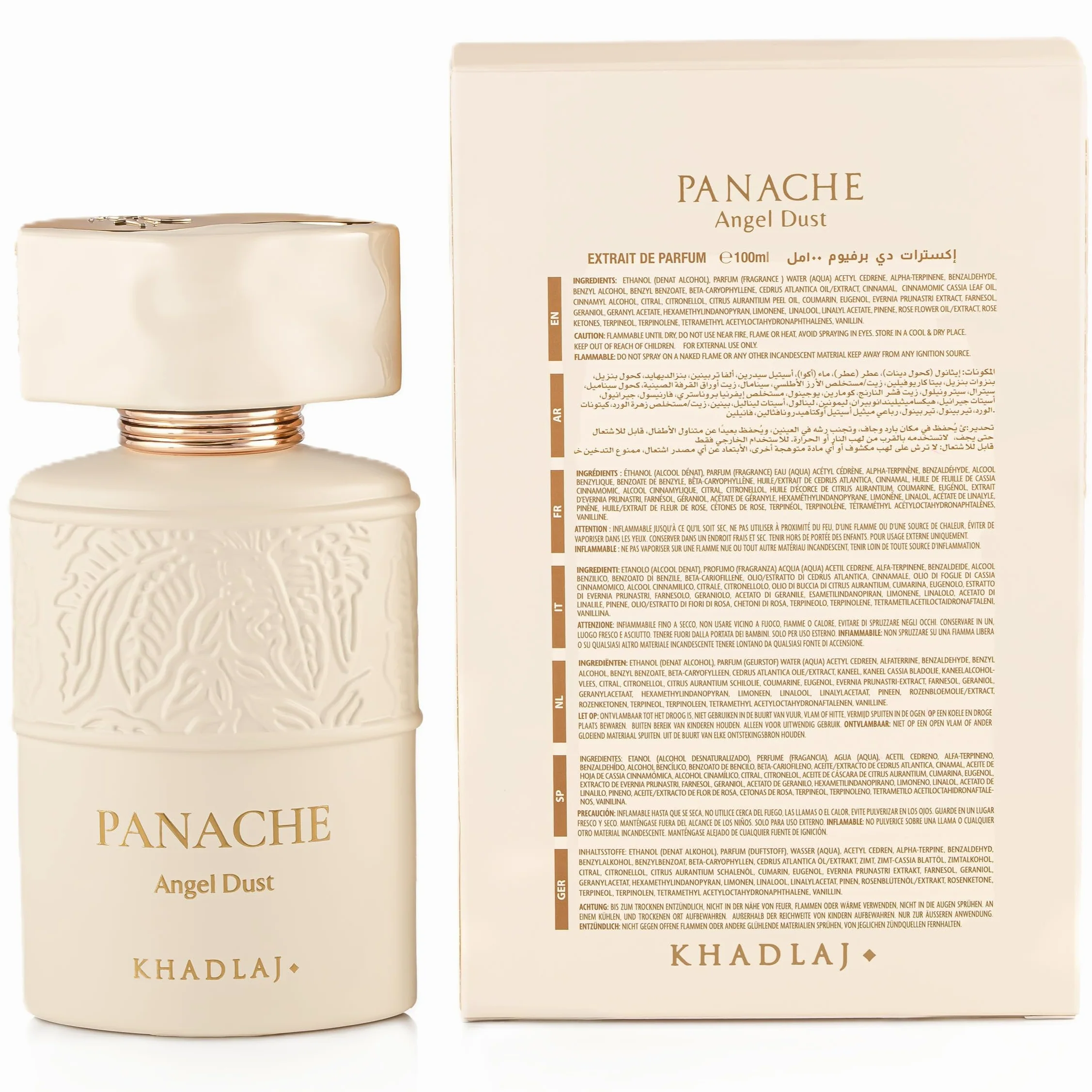 Khadlaj Panache Angel Dust - süß, fruchtig, creme, moschus, Parfüm-Extrait Spray, langanhaltender Duft für Frauen, 100 ml