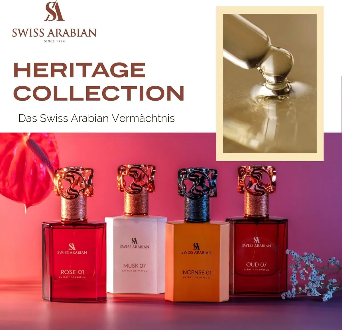 Swiss Arabian Incense 01 Extrait De Parfum Unisex 50ML - Eine Mystische Verschmelzung von Rauchigem Weihrauch, Warmen Hölzern und Würziger Eleganz - Betörend Holzig-Würziger Duft