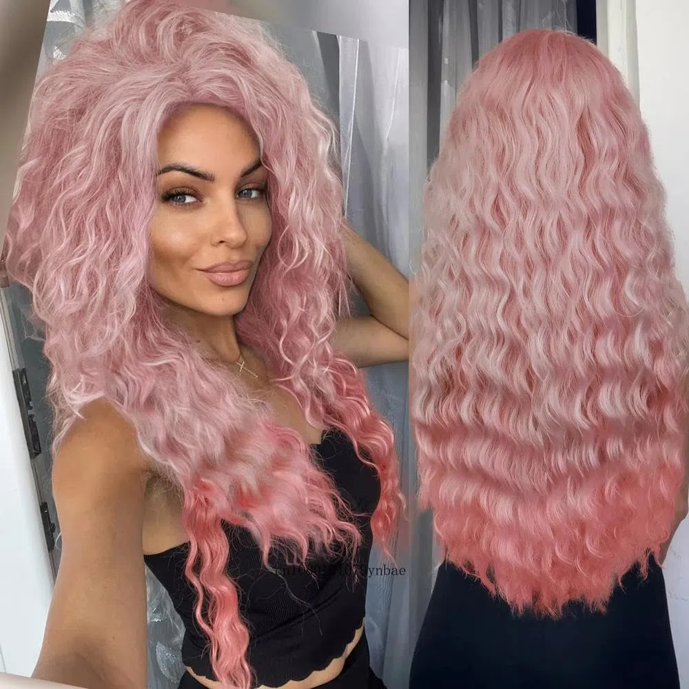 Haarpflege 26 Zoll Lange Gewellte Ombre-Haarperücke Für Frauen Und Mädchen Tägliche Cosplay-Party