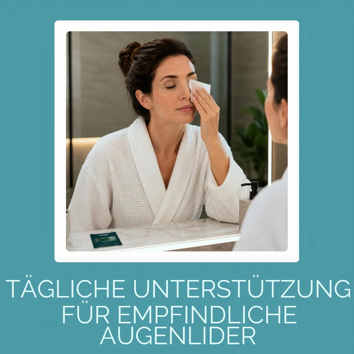 NOVEHA - Demodex Reinigungstücher für Augenlider und Wimpern | 60 Stück extra starke Wimpern-Reinigungstücher einzeln verpackt