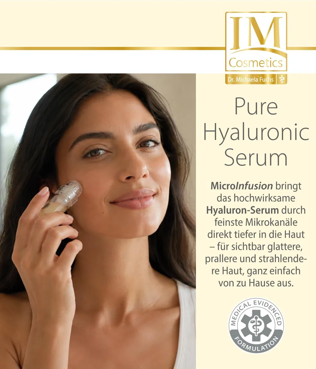 Genius IM Cosmetics MicroInfusion Pure Hyaluronic Set 4-tlg. 2-Fach Hyaluronsäure & Peptide für die natürliche Kollagenproduktion, für glattere & straffere Haut - Dr. Michaela Fuchs