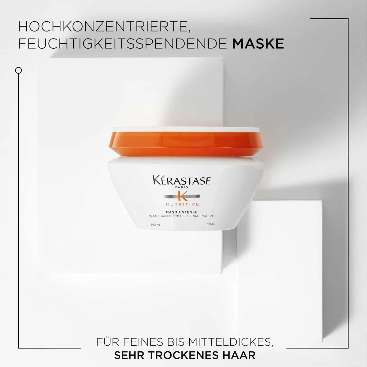 Kérastase Nutritive, Haarkur für sehr trockenes, feines bis mittleres Haar, Feuchtigkeitsspendend und pflegend, Ohne Parabene, Masquintense Deep Nutrition Soft Mask, 200 ml