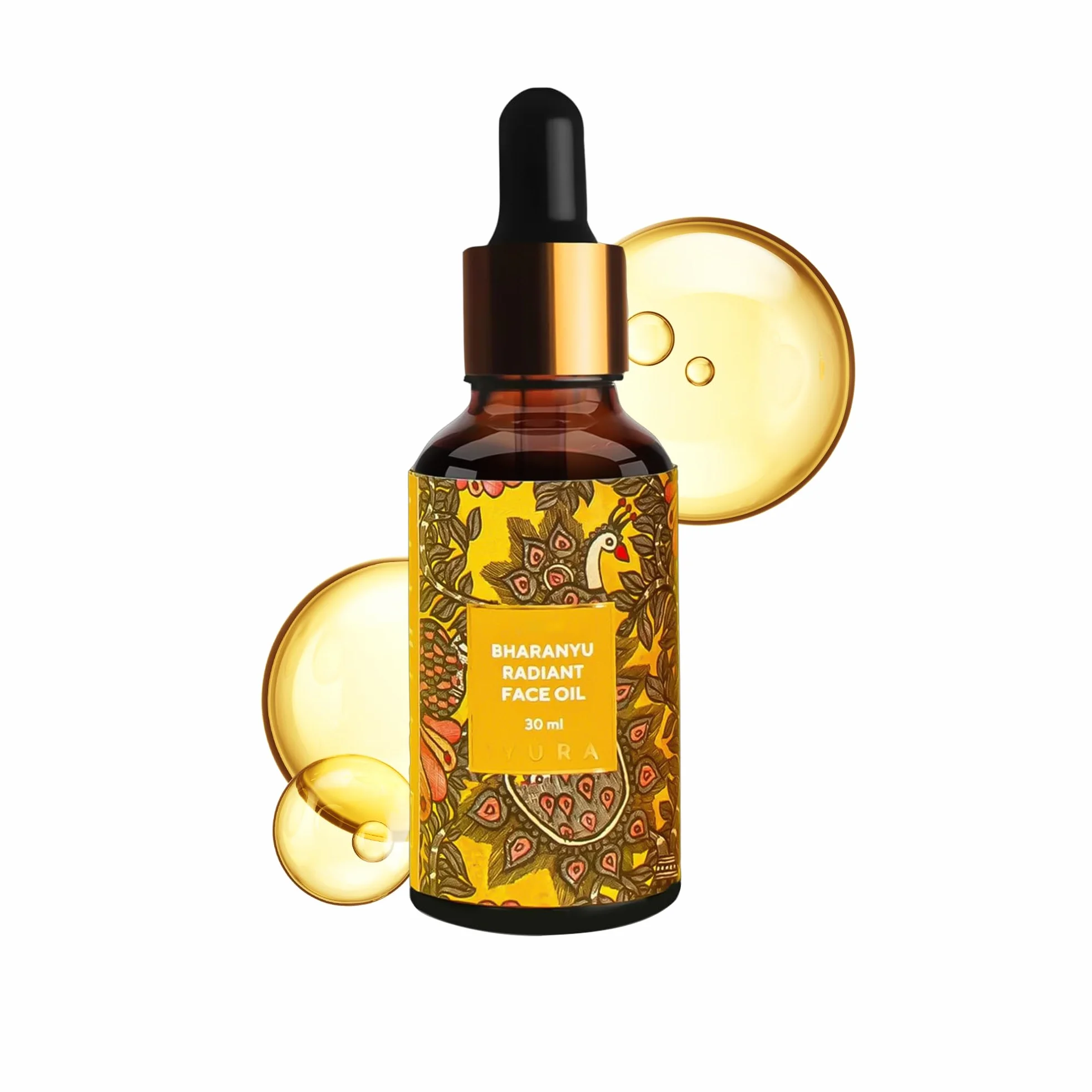 iYURA Bharanyu Radiant Face Oil – 100% natürlich und vegan | Hellt auf, spendet Feuchtigkeit und gleicht den Teint sonnengeschädigter Haut aus | Mit Kurkuma und Amla | 30 ml
