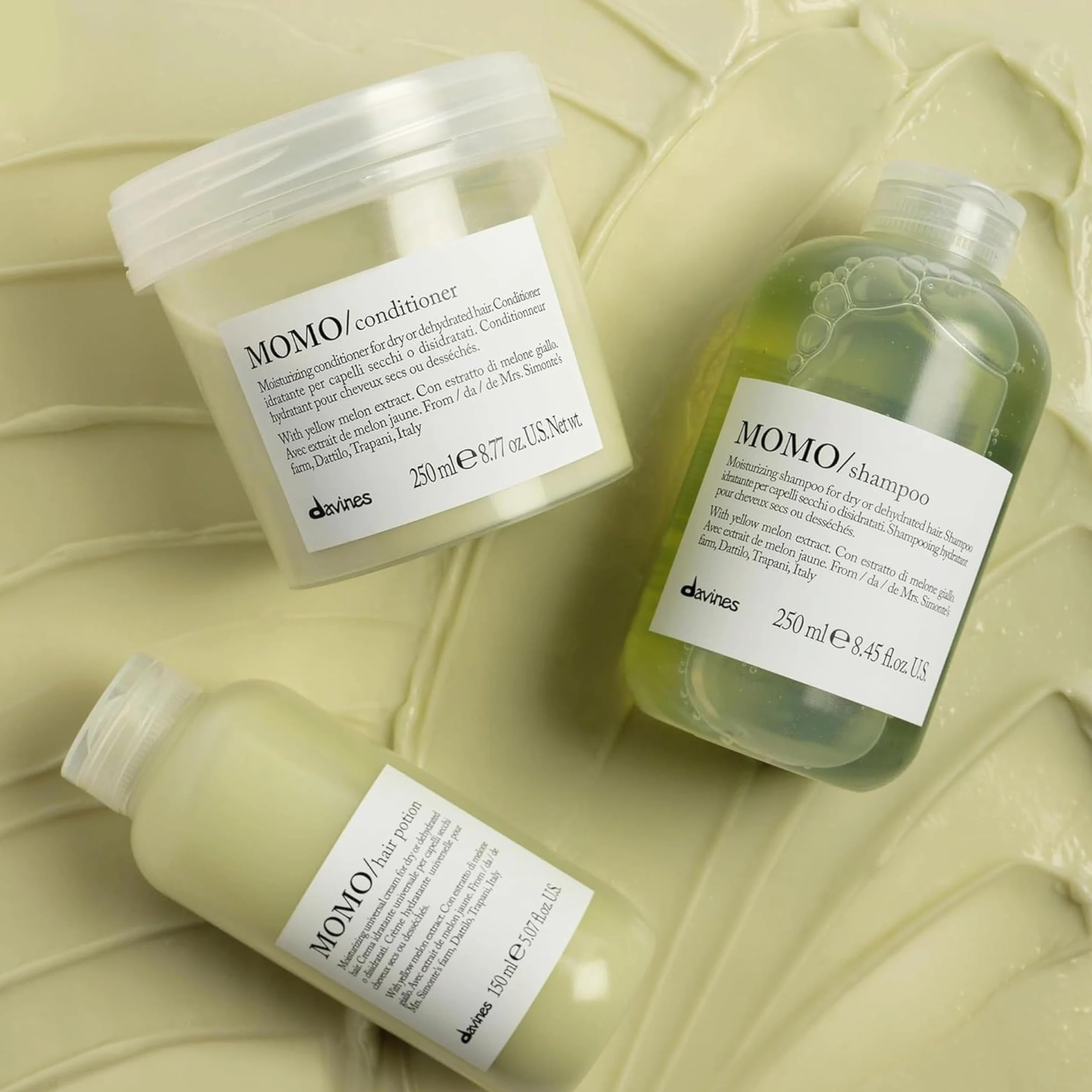 Davines Momo Shampoo Refill 500 ml | Feuchtigkeitsspendendes Shampoo Nachfüllpack für trockenes oder dehydriertes Haar
