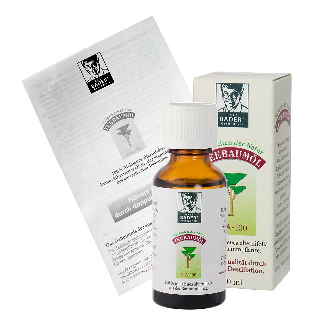 BADERs Teebaumöl. Der Klassiker aus der Apotheke. Doppelt destilliert. Desinfizierend. 100% australisches Melaleuca alternifolia (30 ml) (Packung mit 2)
