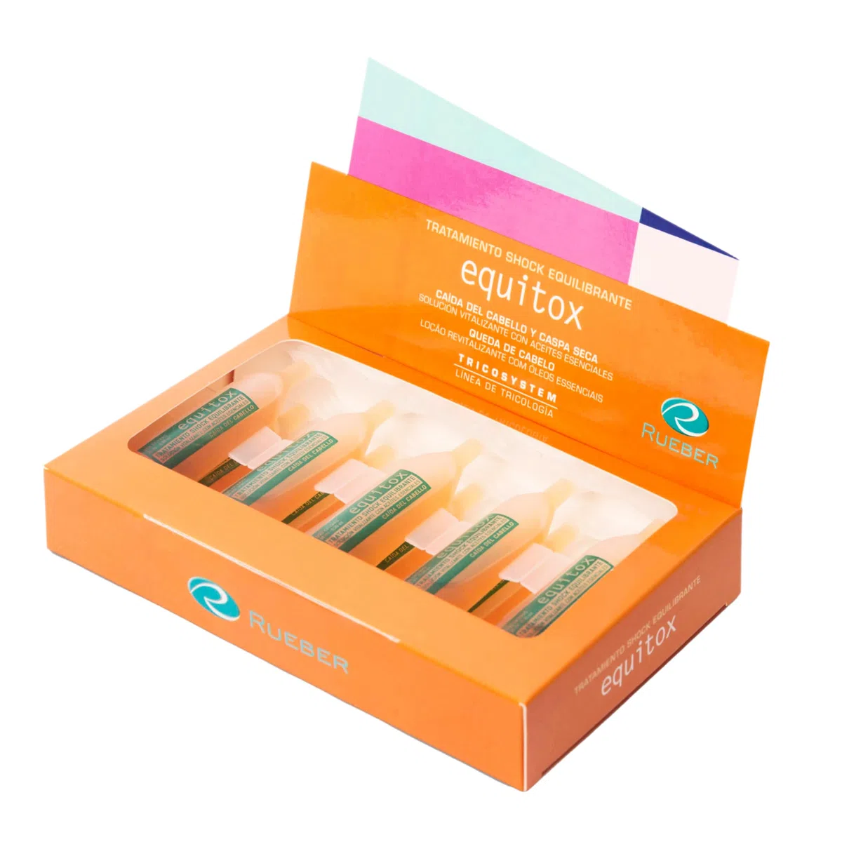 Equitox Rueber Ampullen, 10 Stück, ideal für trockene Schuppen, Juckreiz und Dermatitis, Haarausfall