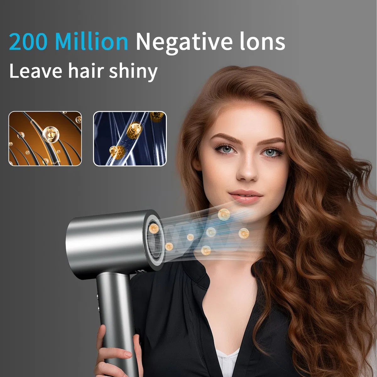 Föhn Fön Haartrockner mit diffusor Ionen Föhn Hair Dryer 1500W HD Display Temperatur Touchscreen haarföhn ionen haartrockner 4 Temperaturstufen & 3 Geschwindigkeitsstufen