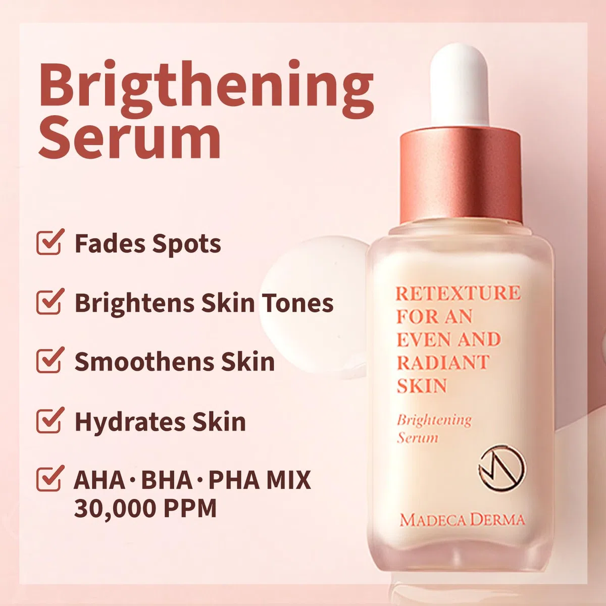 Madeca Derma Serum – Centella Asiatica und Vitamin C, Koreanische Hautpflege für alle Hauttypen, 50 ml