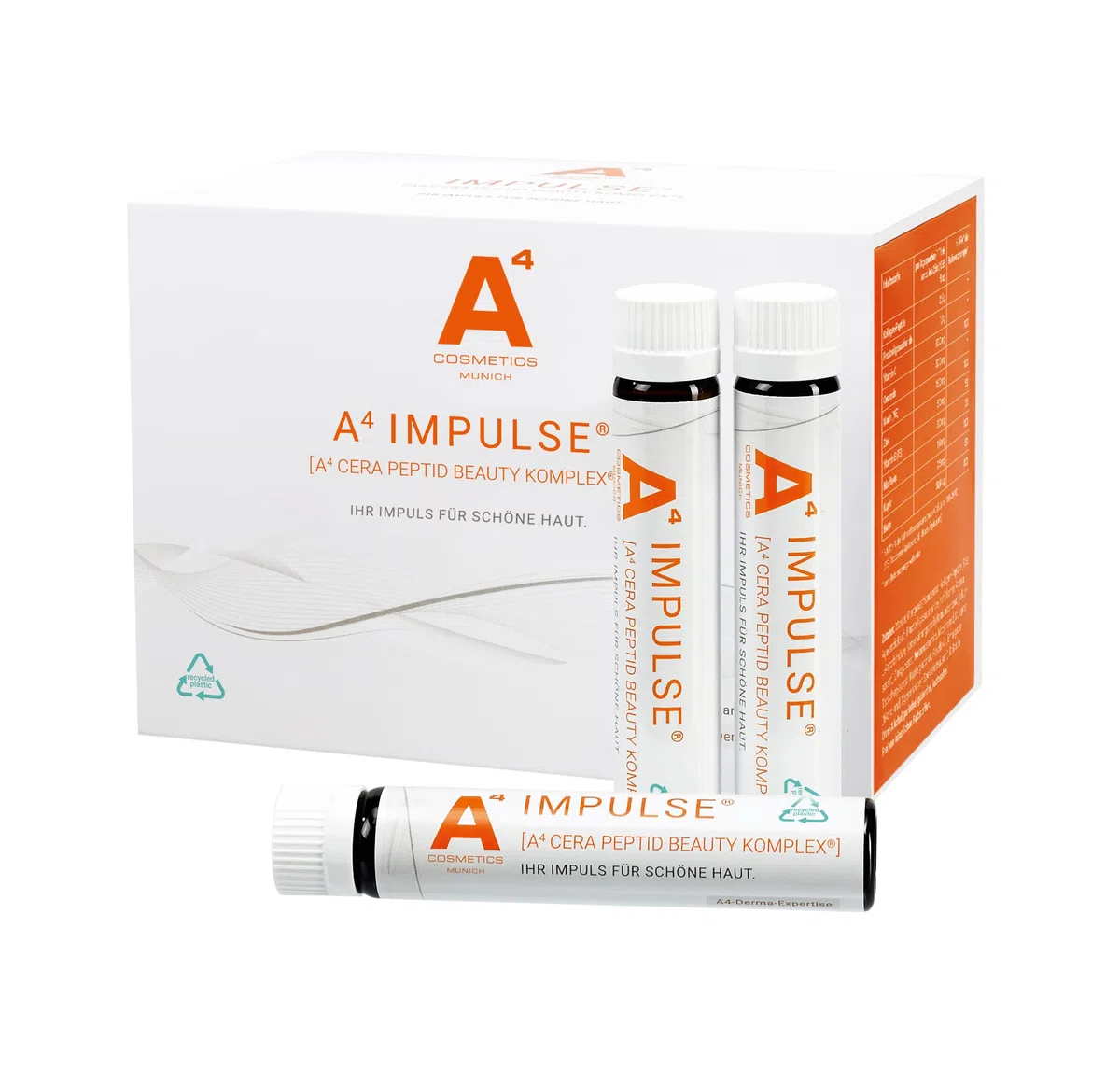 A4 IMPULSE Kollagen-Trinkampullen - Anti-Aging Beauty-Drink mit Ceramiden + Vitaminen (1 x 28 Stk.)